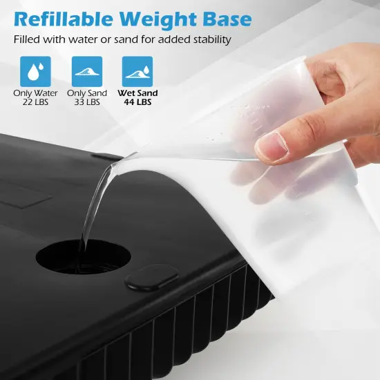 Black Fillable Umbrella Base with Adjustable Pole Holder for 6&ndash;10 ft Umbrellas {4}