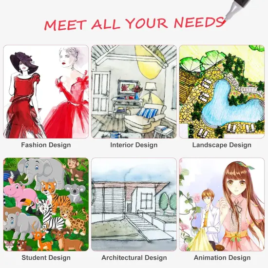 80 Colors Dual Tips Art Markers Set {4}