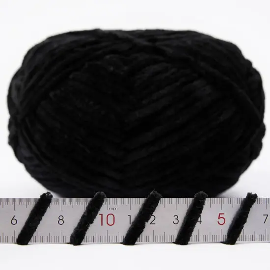 Chenille Yarn for Crochet (Black) {3}