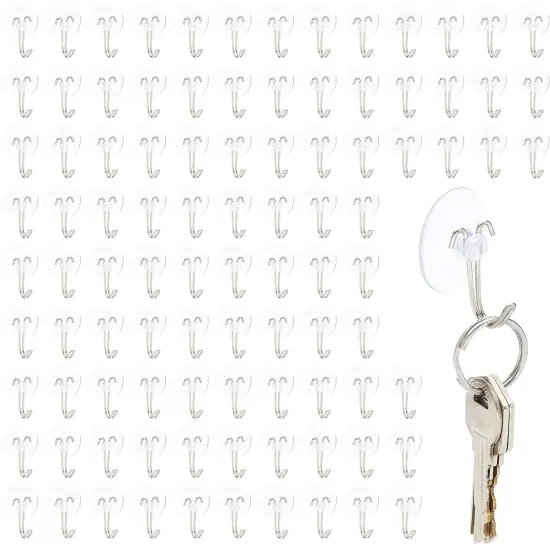 Mini Clear Suction Cup Hooks, 0.19 Inches (30 mm, 100 Pack) {1}