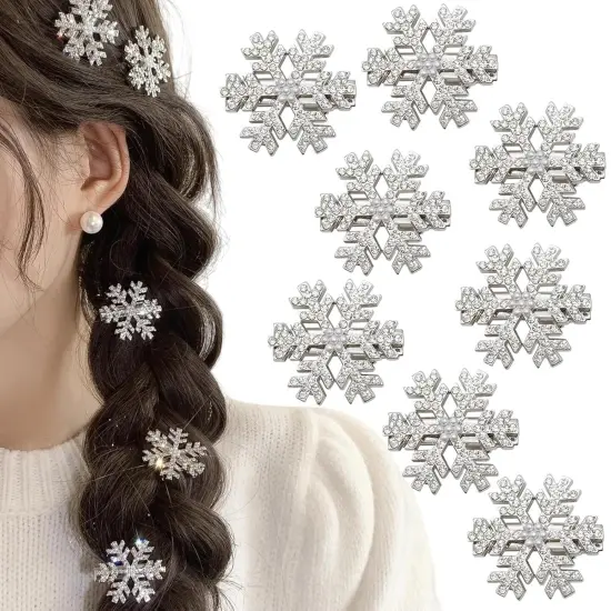 Sparkly Rhinestone Snowflake Hair Clip {1}