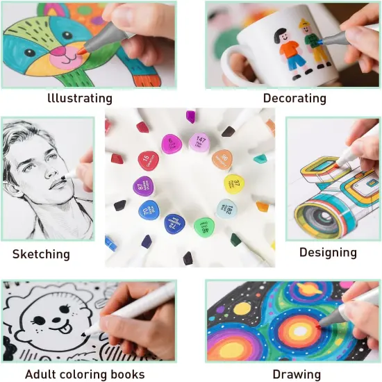 80 Colors Dual Tip Art Markers {5}