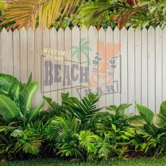 Beach Bar Patio Sign Stencil | Fence Stencil | Outdoor Stencil |Designer Stencils| {2}
