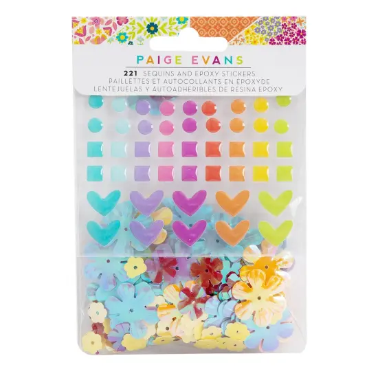 Paige Evans Splendid Stickers - Sequin & Epoxy, 221pcs {1}