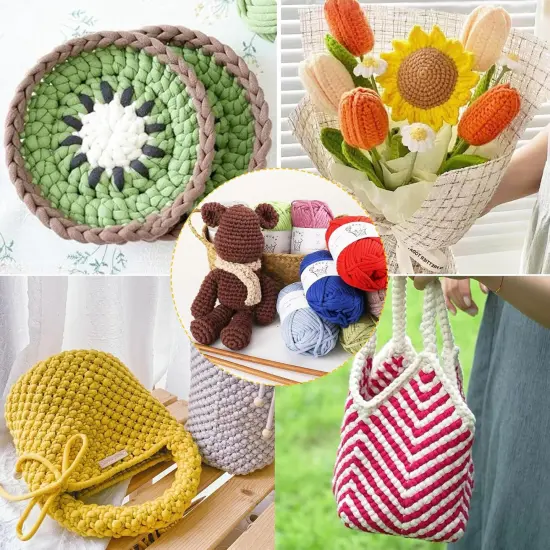 100g Yarn for Crocheting and Knitting (Pumpkin Yellow) {5}