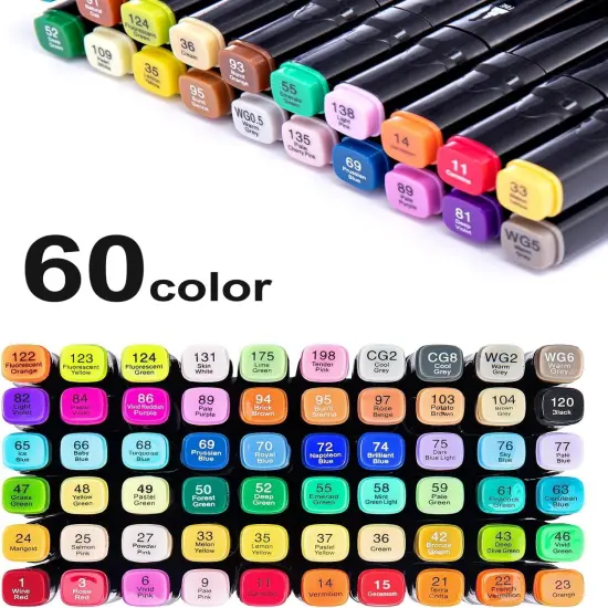 Pack of 60 Colors Alcohol Based Markers {5}