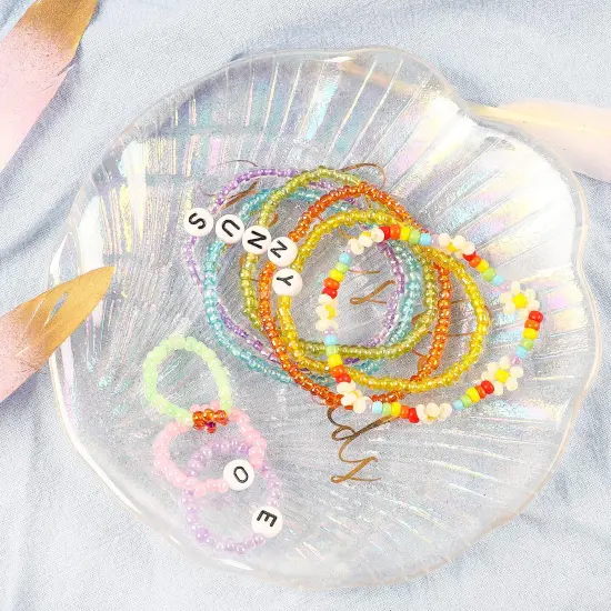 DICOBD 12000pcs 3mm Glass Seed Beads for Bracelets Making Kit with Letter Alphabet Beads, Friendship Bracelet Kits 8/0 Craft Bead for Jewelry Making Necklaces and Key Chains with 2 Rolls of Cord {3}