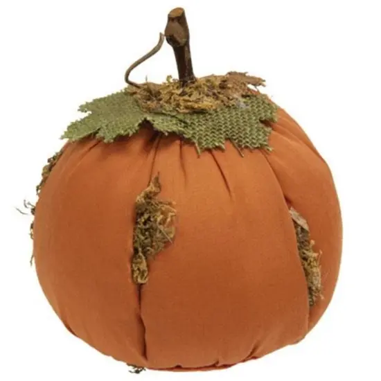 Weighted Fabric Pumpkin with Stick Stem for Fall Table Decor {1}