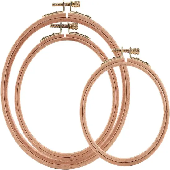 3 Pieces Beech Wood Embroidery Hoops Set by 4 Inch to 6 Inch {1}