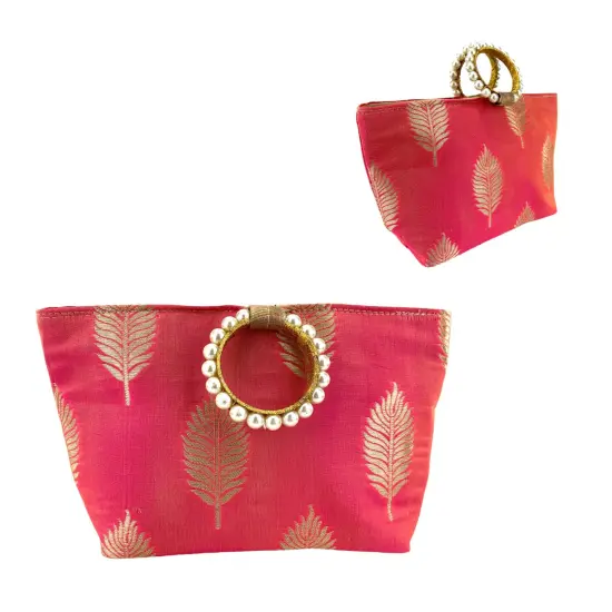 Eid Gift, Silk Hand Bag, Nikah Favor, Indian Muslim Punjabi Wedding Favor, Diwali Gift Bag, Diwali Favor, Diwali Gift, Housewarming Favor, Pink {1}