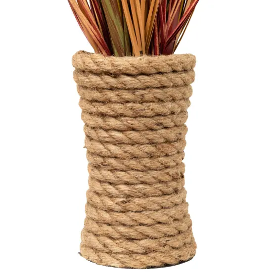 Northlight 34" Red Artificial Grass Plant in a Rope Pot {7}