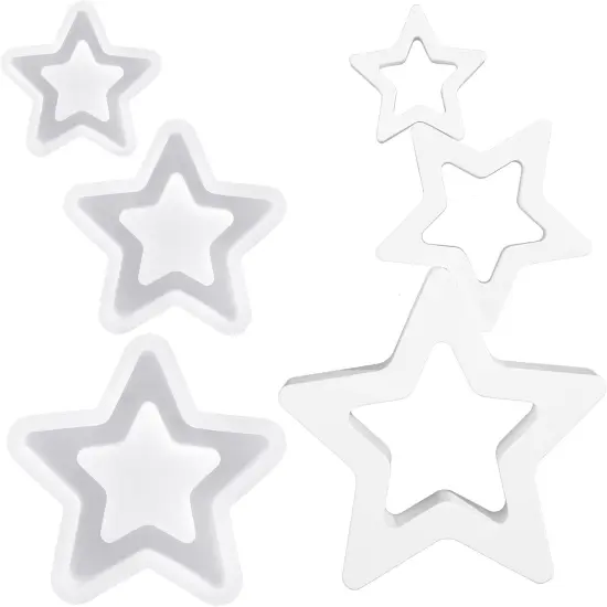 3 Sizes Star Candle Jar Mold {2}