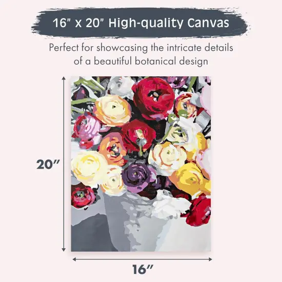 Pink Picasso Kits Botanical Floral Paint by Number for Adults | DIY Canvas Painting Kits Color by Numbers As Seen On Shark Tank {2}