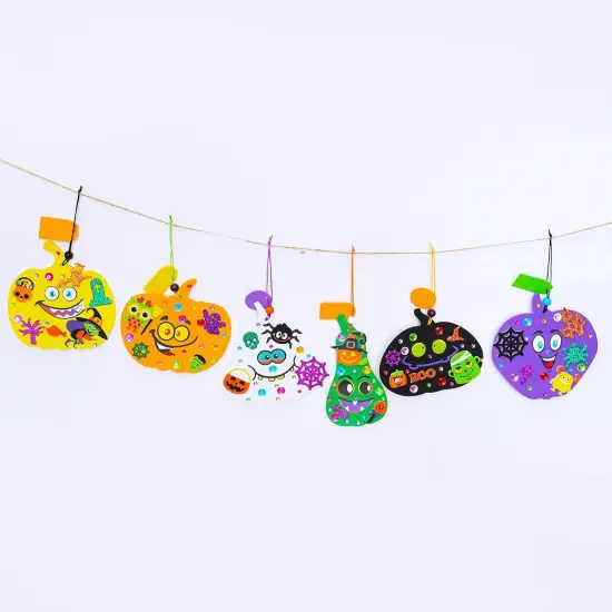 36 Sets Halloween Pumpkin Decorations DIY Foam Halloween Craft Kits {5}