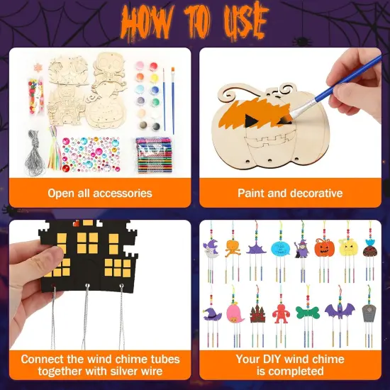 17 Pcs Halloween Wind Chime Crafts Making Kit DIY {5}