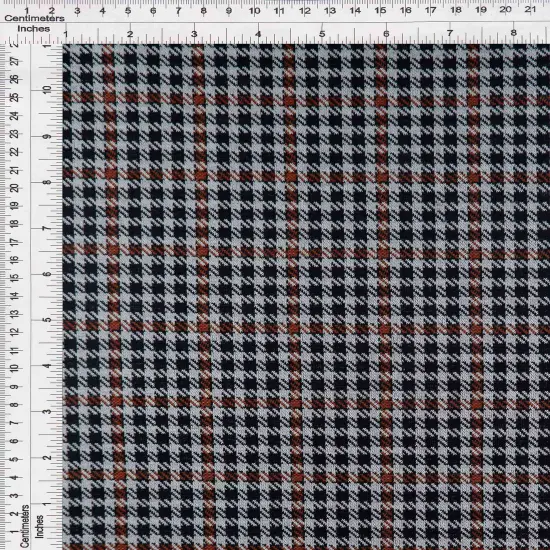 1 Yard Classic Double Knit Jacquard Plaid Fabric Stretch Polyester Rayon 58/60 Inches Wide Rose/Magenta {4}