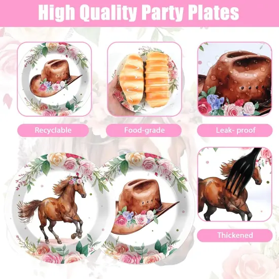 48 PCS Horse Paper Plates for Baby Shower {2}