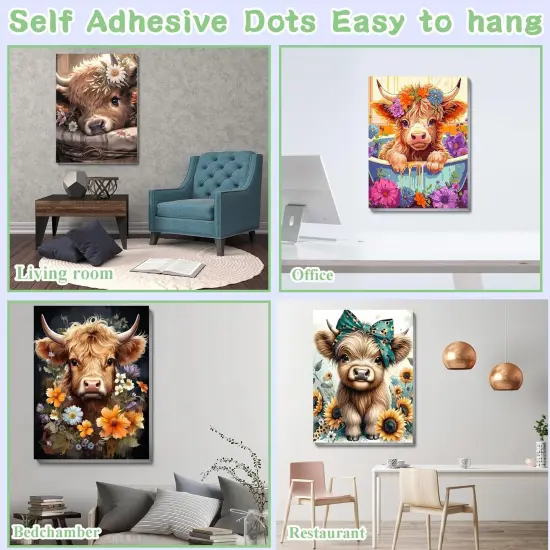 4 Pack Cow Diamond Painting Kits - 8X12 Inch (0306-3) {5}