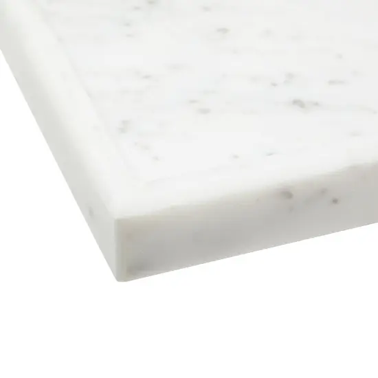 Juvale Large Marble Vanity Tray For Jewelry, Cosmetics, Candles, Lotion, Shampoo, and Perfume, for Dresser and Bathroom, Natural Veining (11.7x1.1x7.7 in, White) {7}