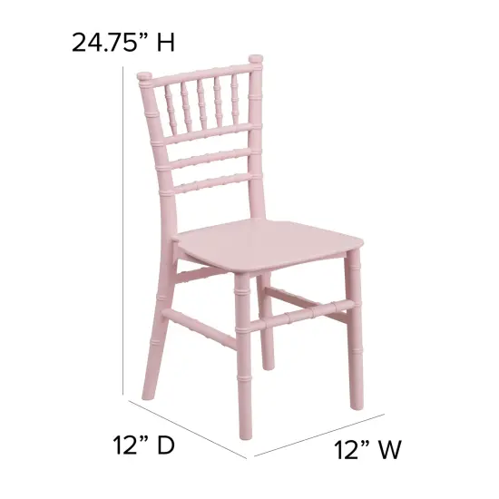 Emma and Oliver 10 Pack Child&rsquo;s All Occasion Resin Chiavari Chair for Home or Home Based Rental Business Pink {4}