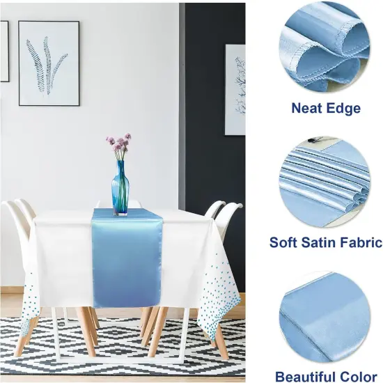 Dusty Blue Baby Shower Decorations Tablecloth {2}