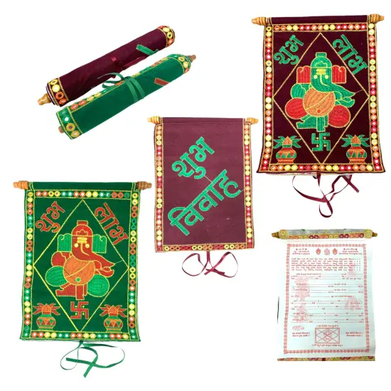 Lagan Patrika Gujarati for Wedding, Decorative Invitation Card, Ganesha Invitation Card, Lagna Patrika, Hindu Wedding {2}