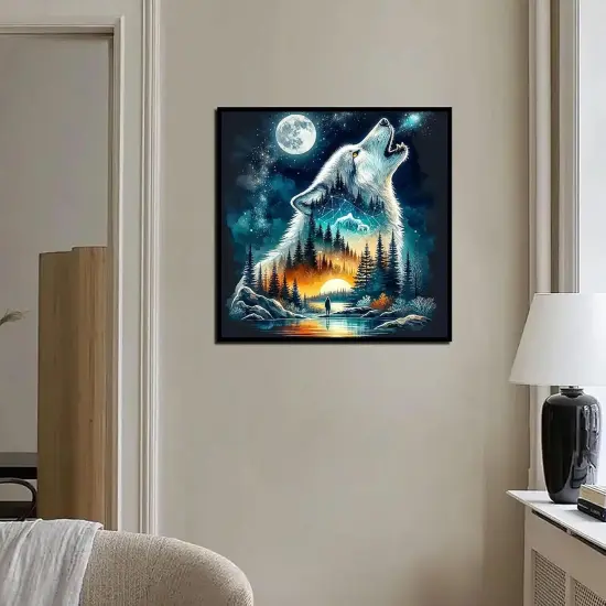 5D Forest Wolf Diamond Art Kits for Adults {4}