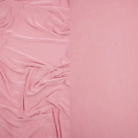 1 Yard Slinky Rib Knit Fabric 1x1 Solid Polyester Spandex Stretch 52/54 Inches Wide Rose LT {1}