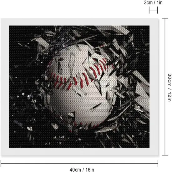 Baseball Breaking Glass Diamond Painting Kits - 12 X 16 Inch {2}