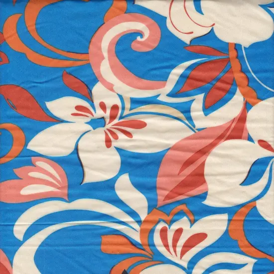 1 Yard Satin Pucci Floral Print Fabric, 57/58&Prime; Wide 100% Polyester RUST {4}
