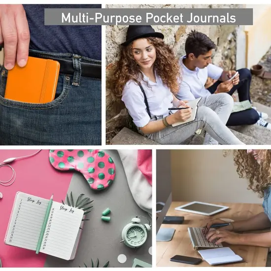 Simply Genius A6 Pocket Size Mini Notebooks with Hardcover - Ruled Small Journal Set for School, Home & Office - 124 pages (3.7" x 5.7") with Inner Pocket (Orange, 12 Pack) {3}