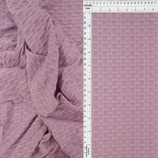 1 Yard Polyester Spandex Honeycomb Knit Solid Fabric 58/60" Width NEON PINK {3}