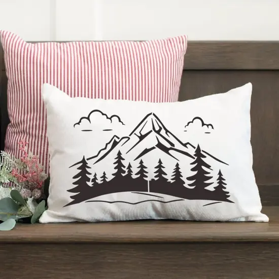 Pine Tree Stencils Animal Stencils Wood Burning Stencils Patterns Forest Mountain Stencil Reusable Tree Deer Bear Drawing Templates for Painting on Wood Wall Fabric Decor {5}