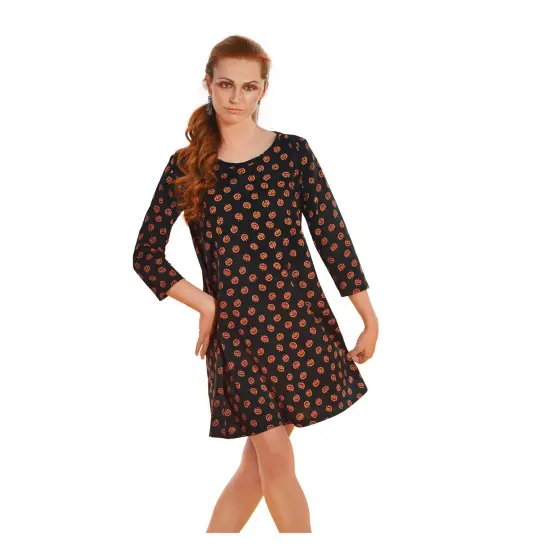 Northlight Women's Jack-O-Lantern Pumpkin Halloween Dress - Large Black {3}