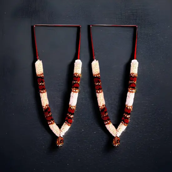 Pack of 2 Varmala for Wedding Artificial Mala for Bride and Groom Indian Milni Mala Wedding Garland Haar 24 Inch Muslim Punjabi Jaimala Nikkah {2}