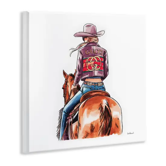 Stupell Industries Glam Cowgirl on Horse Wall Plaque Art Design by Amanda Greenwood {3}