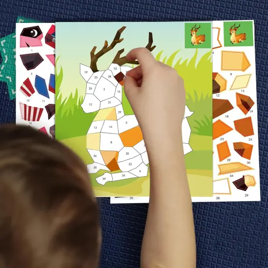 2PCS 4th of July Patriotic Crafts for Kids Sticker Paint Books Gift(Red,blue,yellow) {5}