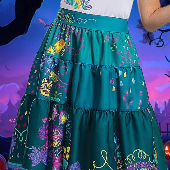 Teen Deluxe Disney Encanto Mirabel Madrigal Costume Printed Dress Bow {3}