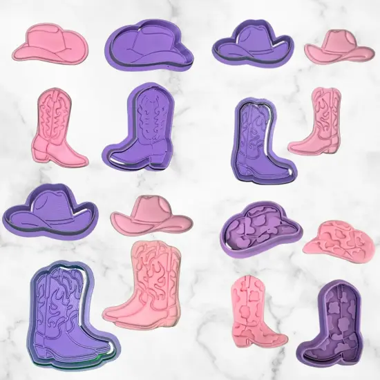 Cowboy Boot and Hat Fondant Cutter set 2 inches {5}
