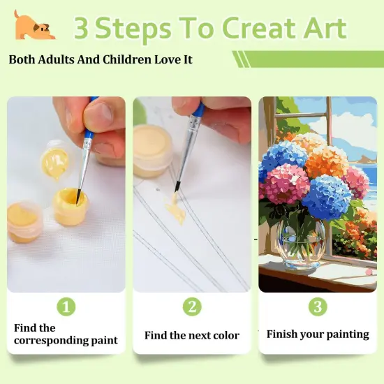 Flowers Paint by Numbers Kit for Adults, Hydrangea Paint by Number Adult, Painting by Numbers for Gifts and Home Interior Decor {5}