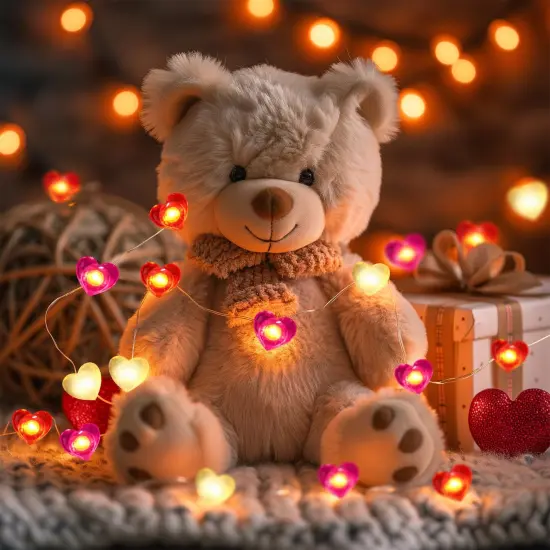 Heart String Lights, 10FT 30 LED Heart Shaped Fairy Lights Battery Operated Room Decor Mothers Day Decor for Home Bedroom Wedding Anniversary Party {5}