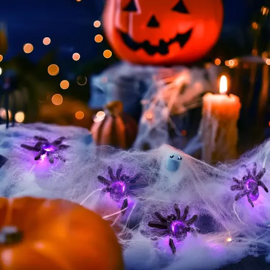 Spider String Lights for Halloween Decoration, 16.5Ft {2}