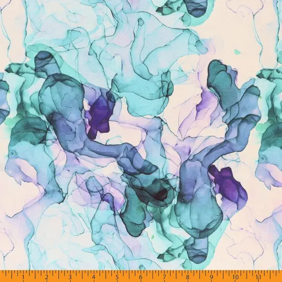 Mook Fabrics Smoke Print Cotton Fabric [108 in. Wide] - By The Yard Teal/Lavender {4}