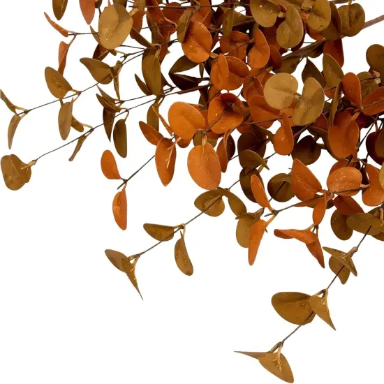 6 Pcs Fall Eucalyptus Leaves Artificial Eucalyptus Stems - Orange {3}