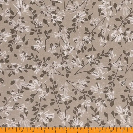 Mook Fabrics Aster Floral Cotton Fabric [108 in. Wide] - By The Yard Roasted Cashew {3}