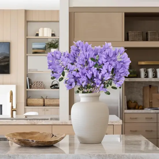 Purple Silk Flowers 4 Bundles Artificial Flowers 24.8" Long Stem Summer Potted Plants Artificial Flowers for Tall Vase Purple Fake Summer Flowers for Faux Flowers Arrangements Home Party Decor {1}