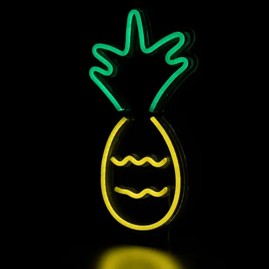 Northlight LED Pineapple Neon Lighted Wall Art - 16" - Yellow and Green {6}