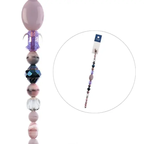 John Bead 7" Assorted Shape Czech Glass Bead Strand Pleasantly Purple {2}