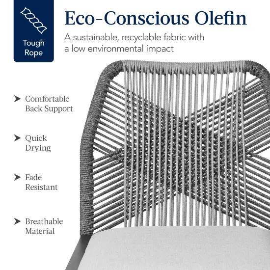 Best Choice Products Set of 2 Indoor Outdoor Counter Height Barstools w/ All-Weather Rope & Aluminum Charcoal/Graphite {3}