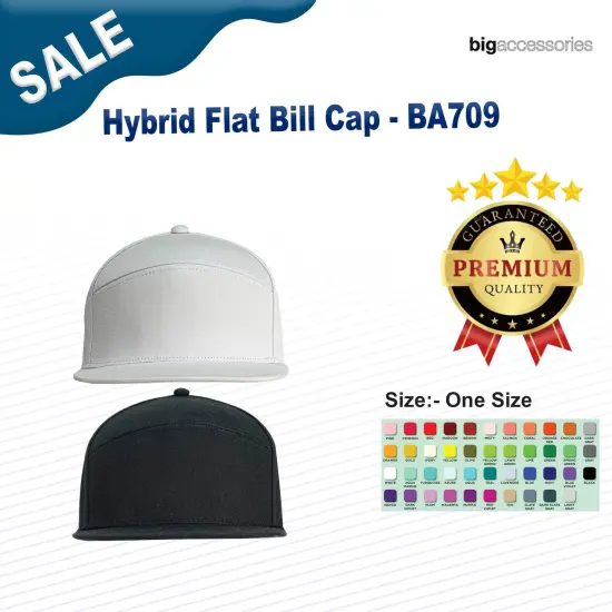 Big Accessories&reg; Hybrid Flat Bill Cap WHITE {2}